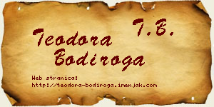 Teodora Bodiroga vizit kartica